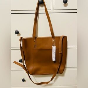 Henny+Lev Tan Vegan Leather Tote Bag NEW